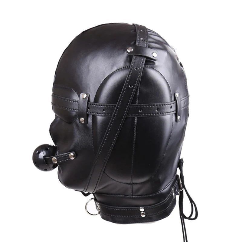 BDSM Bondage Mask With hollow Mouth Gag