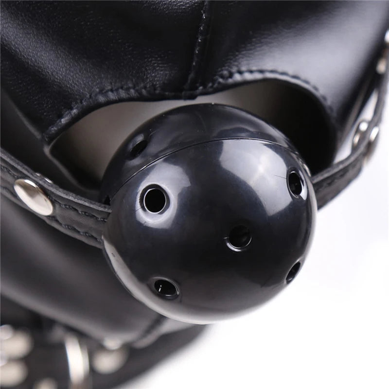 BDSM Bondage Mask With hollow Mouth Gag