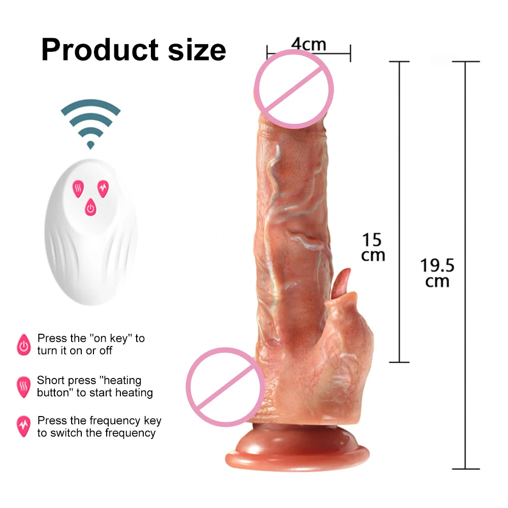 Remote Control Dildo Vibrator Tongue Licking