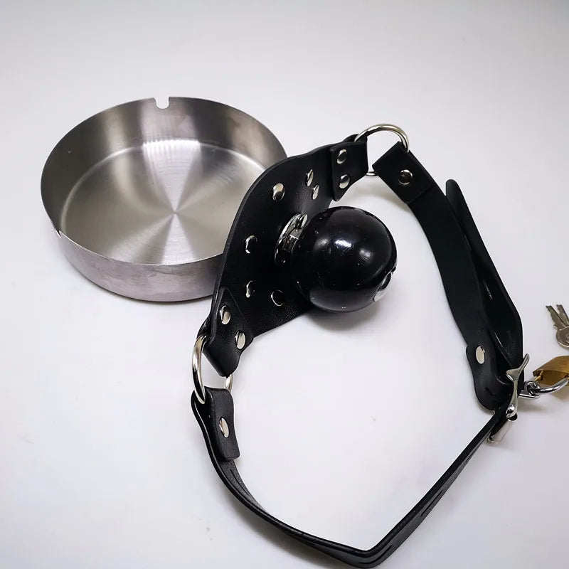 BDSM Slave Dog Basin Ashtray + Asphyxia Gag Bondage Restraints