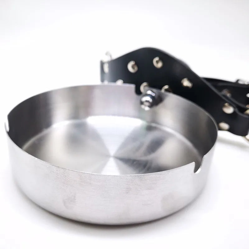 BDSM Slave Dog Basin Ashtray + Asphyxia Gag Bondage Restraints