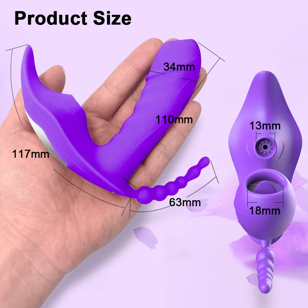 3 in 1 Bluetooth APP Dildo Vibrator  Wireless Remote Control Sucker Clitoris Stimulator