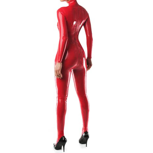 Sexy Erotic Lingerie  Red Latex Handmade Catsuits