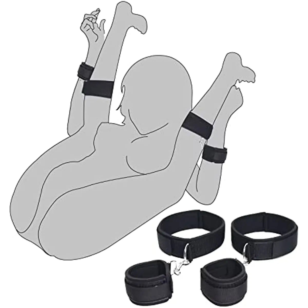 BDSM Restraint Fetish Bed Bondage Handcuffs Ankle Cuffs