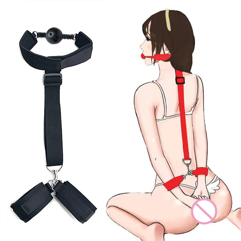 Sex Toys For Woman Handcuffs & Ankle Cuffs Restraints Mouth Gag