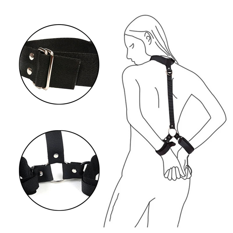 Neck Handcuffs Nylon BDSM Bondage Restraints Collar