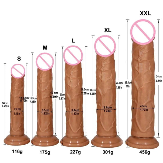 5 sizez Double Layer Silicone Dildo