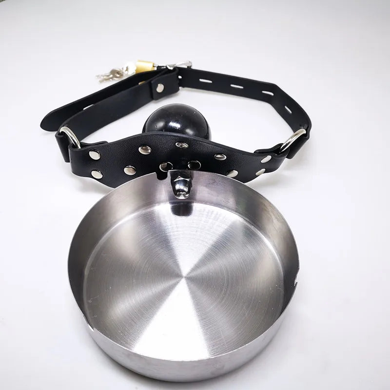 BDSM Slave Dog Basin Ashtray + Asphyxia Gag Bondage Restraints