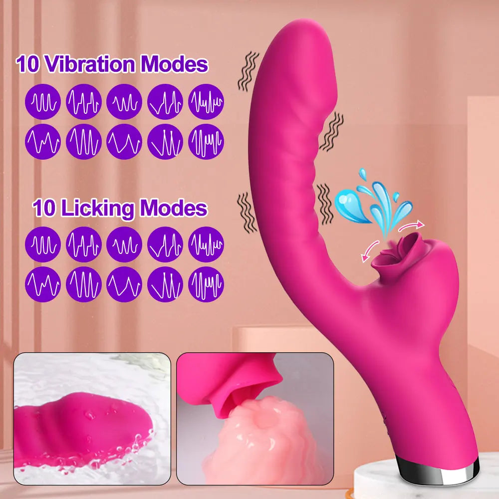 2 in 1. Tungeslikkende + Vibrator