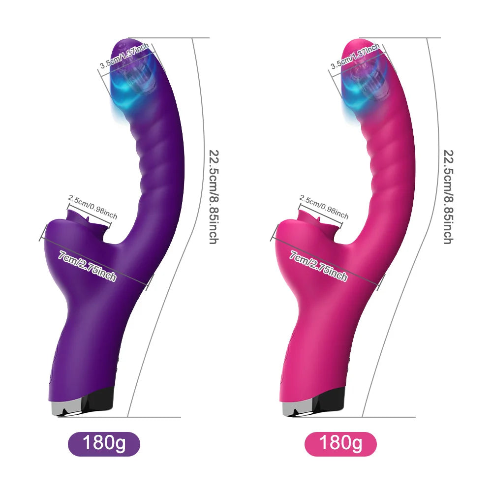 2 in 1. Tungeslikkende + Vibrator