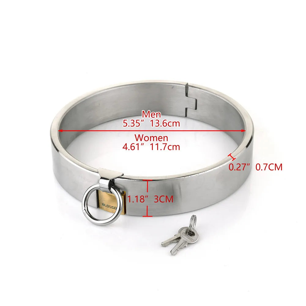 Stainless Steel Slave Neck Collar Handcuff Wrist Ankle Cuffs