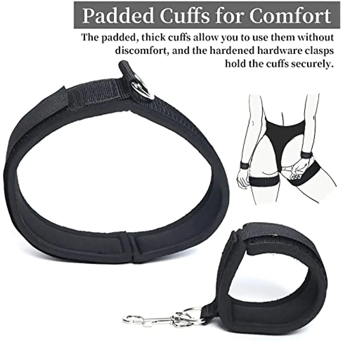 BDSM Restraint Fetish Bed Bondage Handcuffs Ankle Cuffs