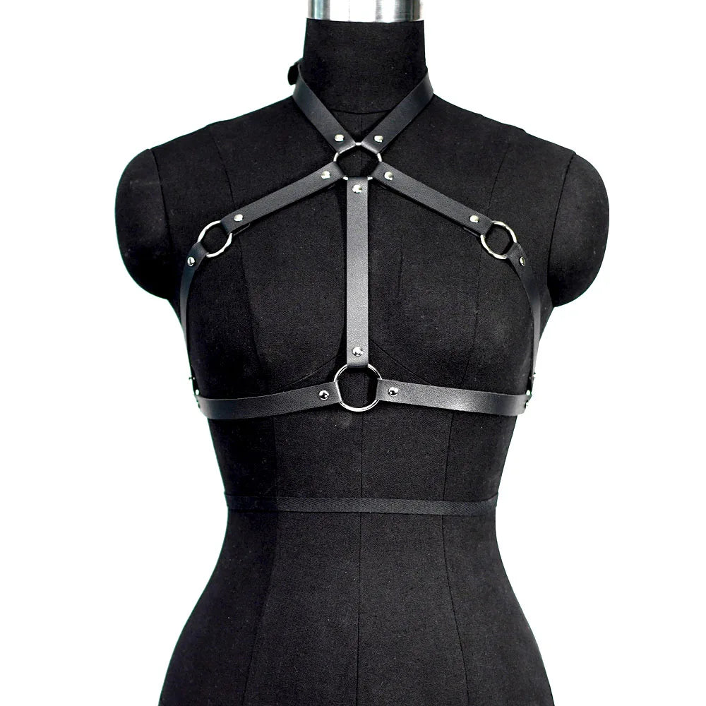 Harness belt Chest Harness Corset Leather Lingerie Body Harness B