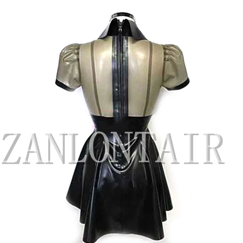 Exotic Sexy Lingerie Handmade Latex  Pleated Smoked Black