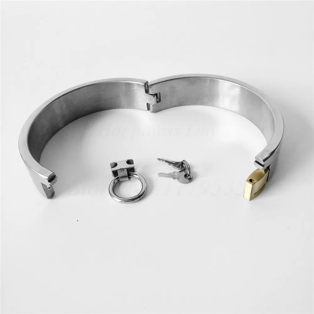 Stainless Steel Slave Neck Collar Handcuff Wrist Ankle Cuffs