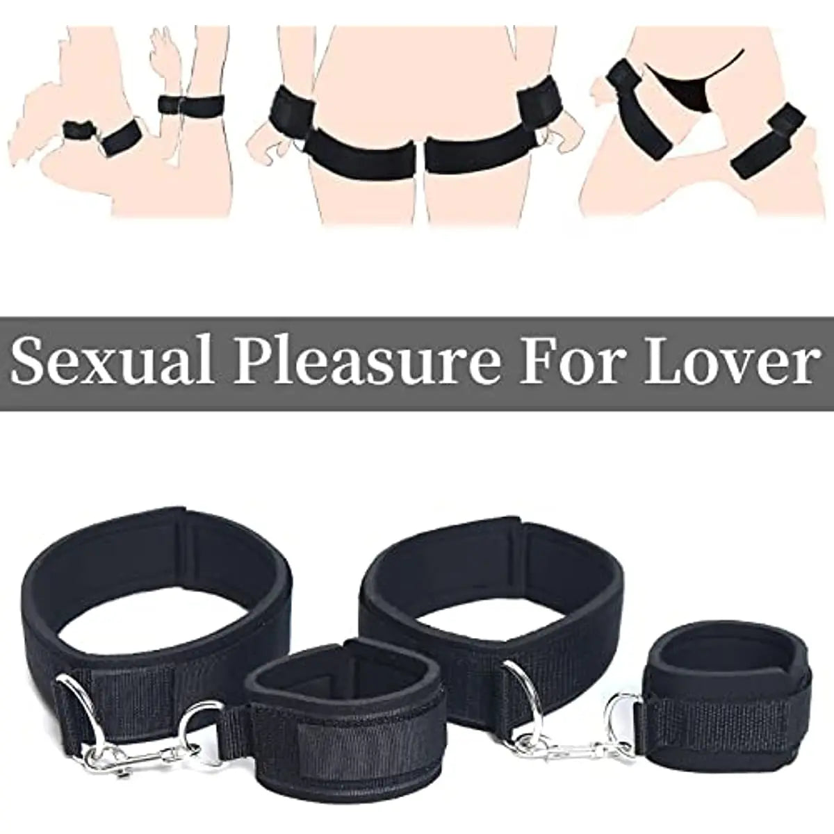 BDSM Restraint Fetish Bed Bondage Handcuffs Ankle Cuffs