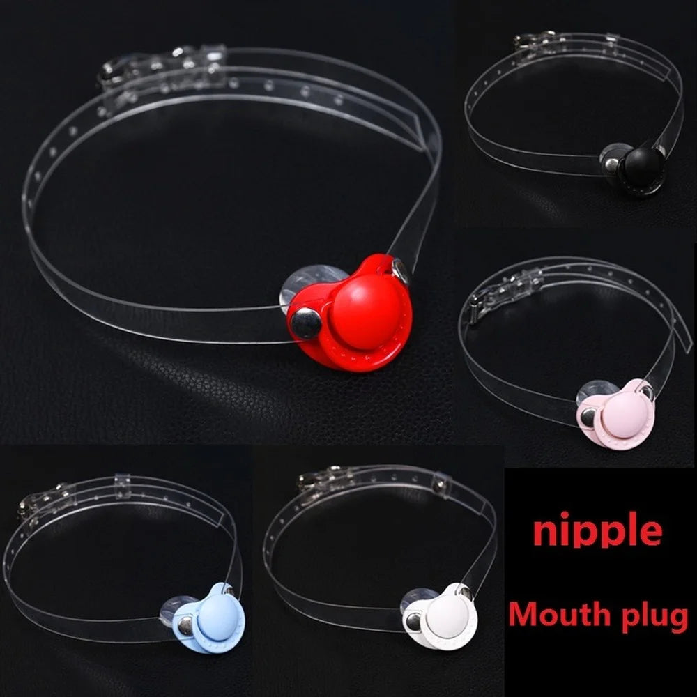 Cute Pacifier Open Mouth Gag Plug