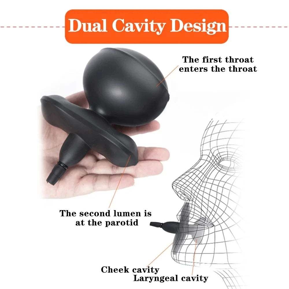 Huge Inflatable Silicone Mouth Gag Restraint